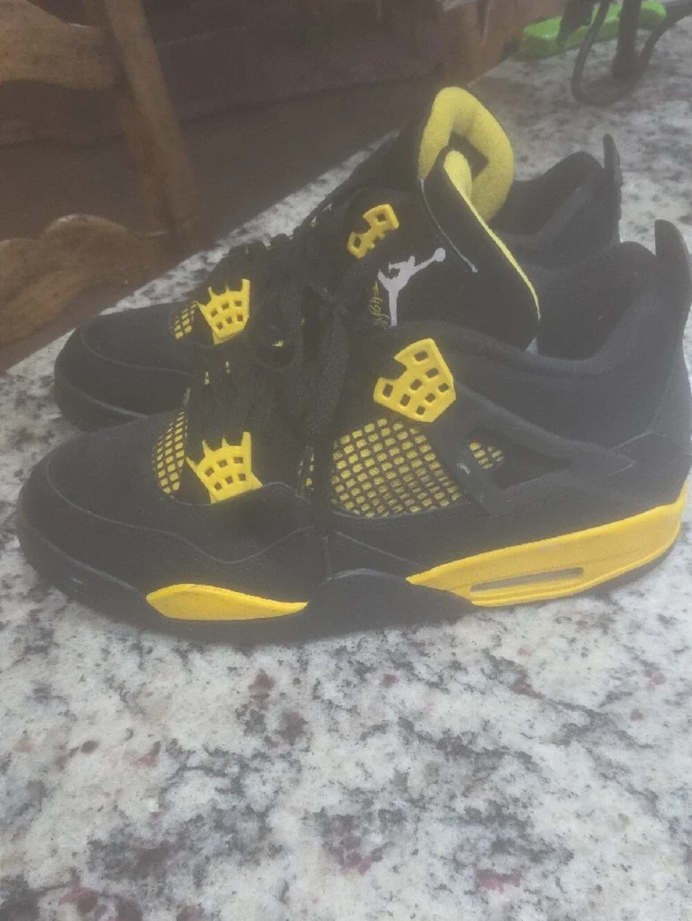 Jordan Kids Black and Yellow Retro Basketball Sneakers